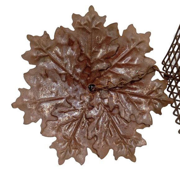 Large Wire Bird Feeder Wire Barrier Guard With Leaves Lid and Side Decor Chain - Picture 11 of 13